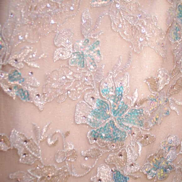 LARA OFF SHOULDER MERMAID BEADED GOWN - Picture 6 of 12